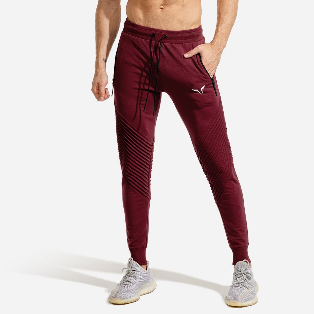 AE, Statement Ribbed Joggers - Maroon, Gym Jogger Men