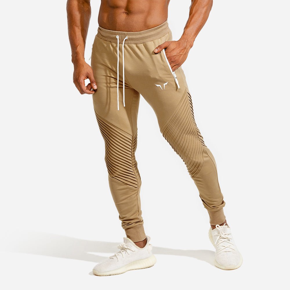 Statement Ribbed Joggers - Nude | Gym Jogger Men | SQUATWOLF