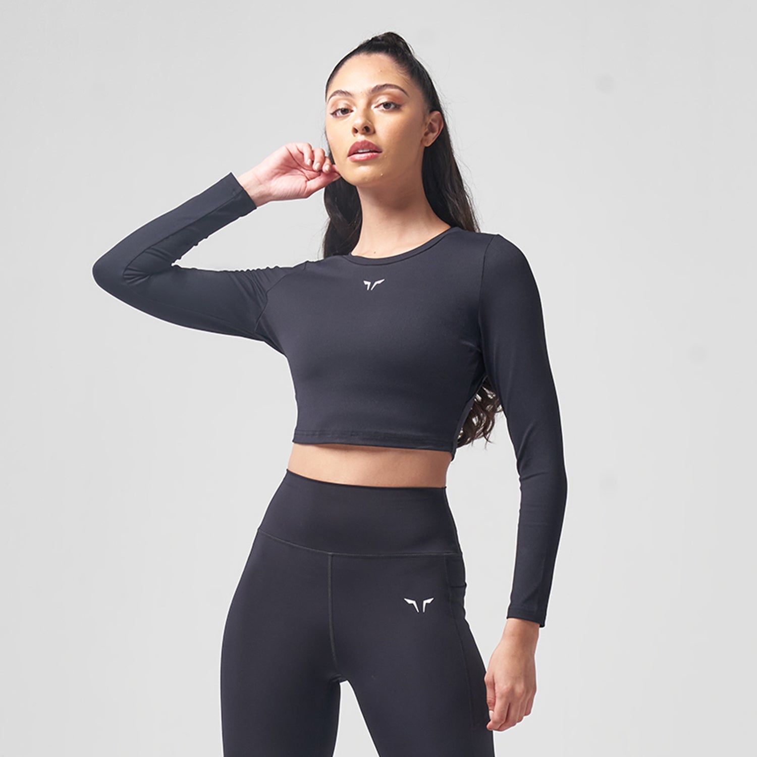 Cropped Long Sleeve Workout Tops