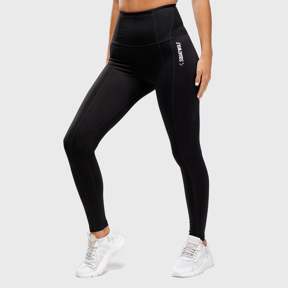 GYMSHARK Women Sport S Leggings Black Activewear Gym Stretch Logo Waistband