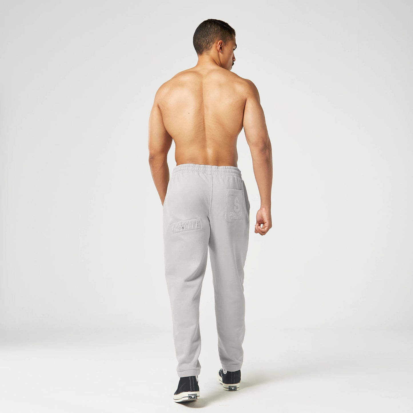 Golden Era Ripped and Repaired Joggers - Light Gray