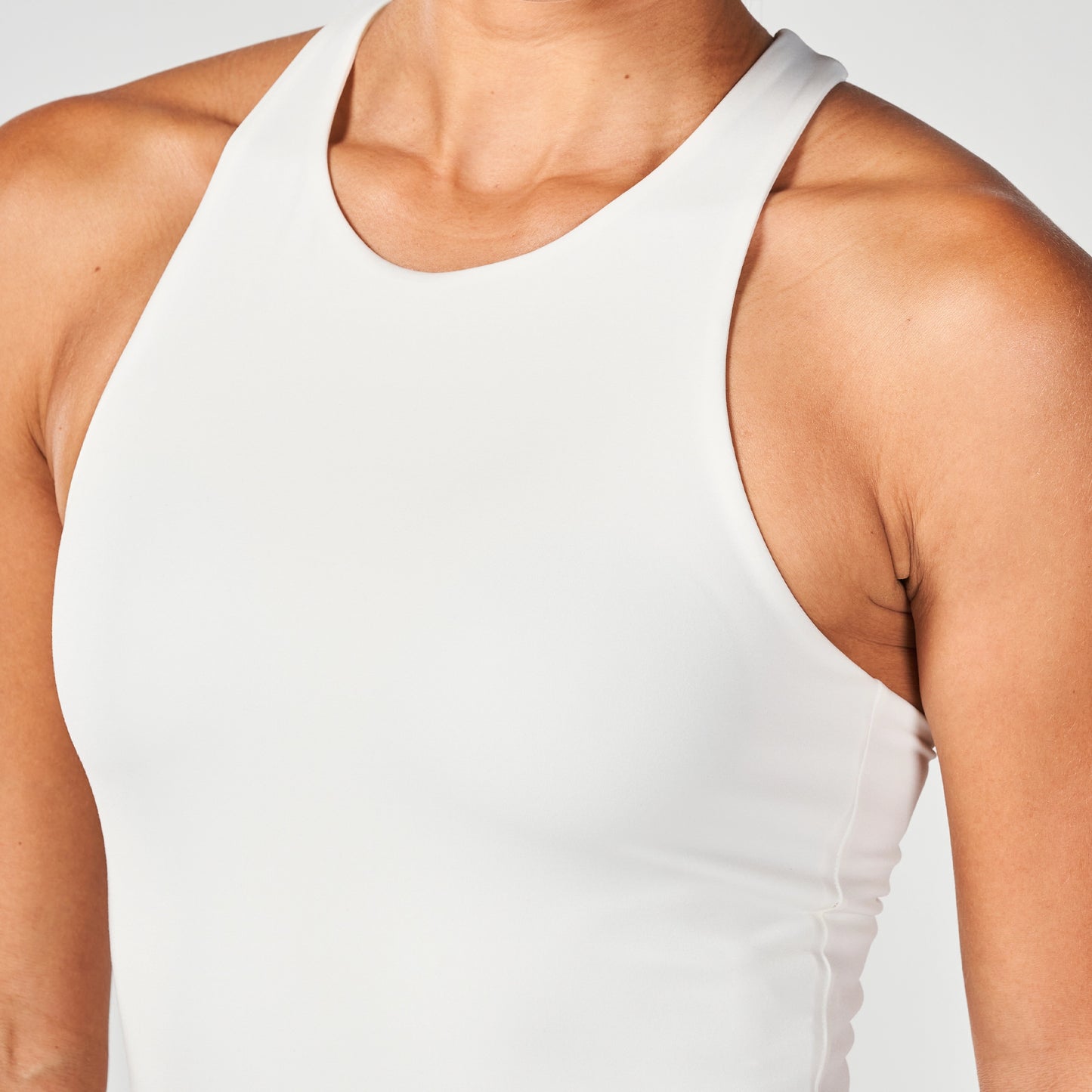 Core Muscle Back Tank - Pearl White