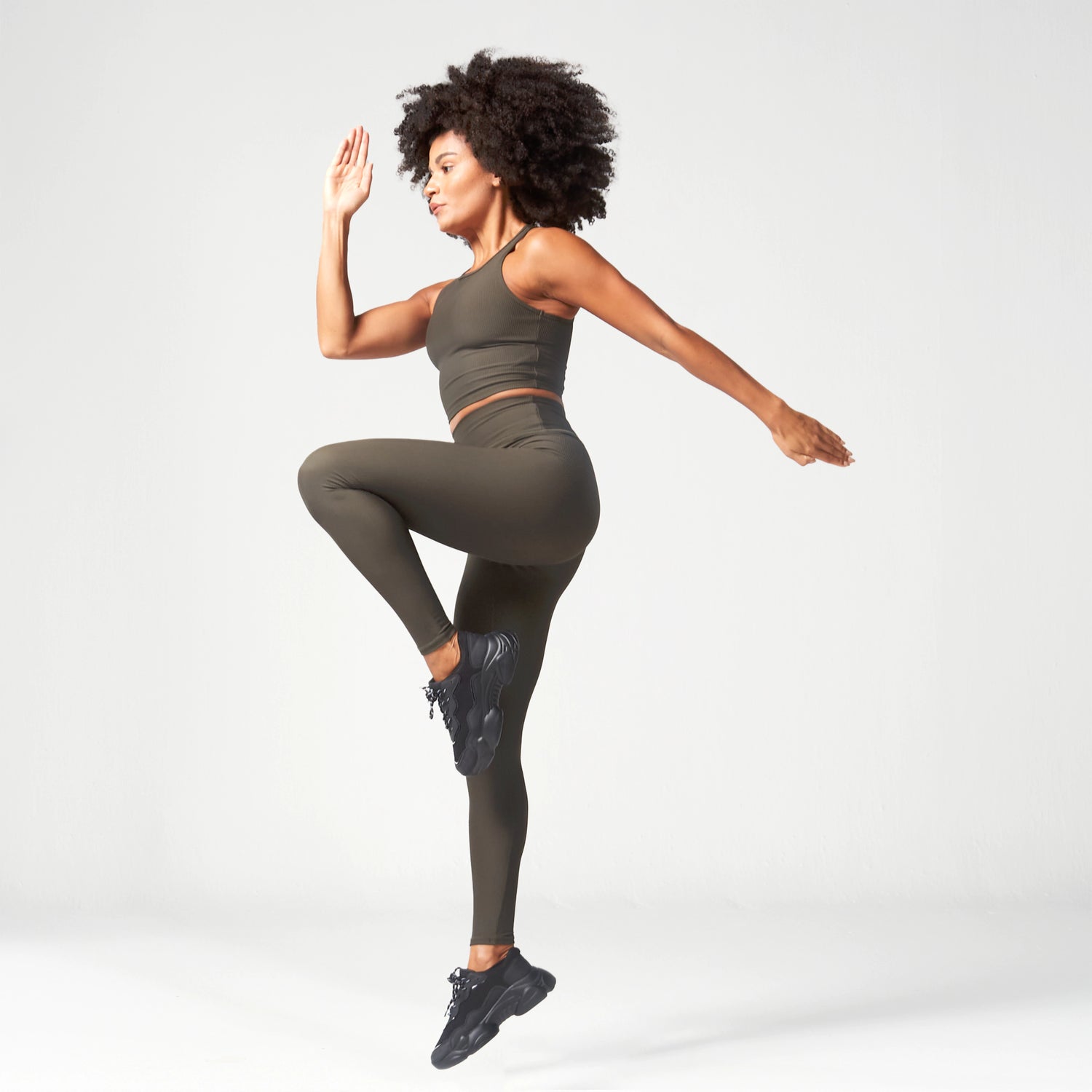 AE, Code Ribbed Leggings - Black, Workout Leggings Women
