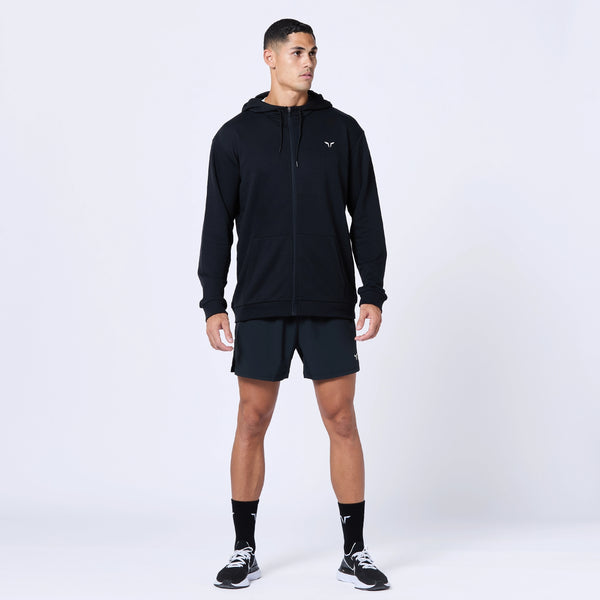 Essential Zipped Hoodie - Black