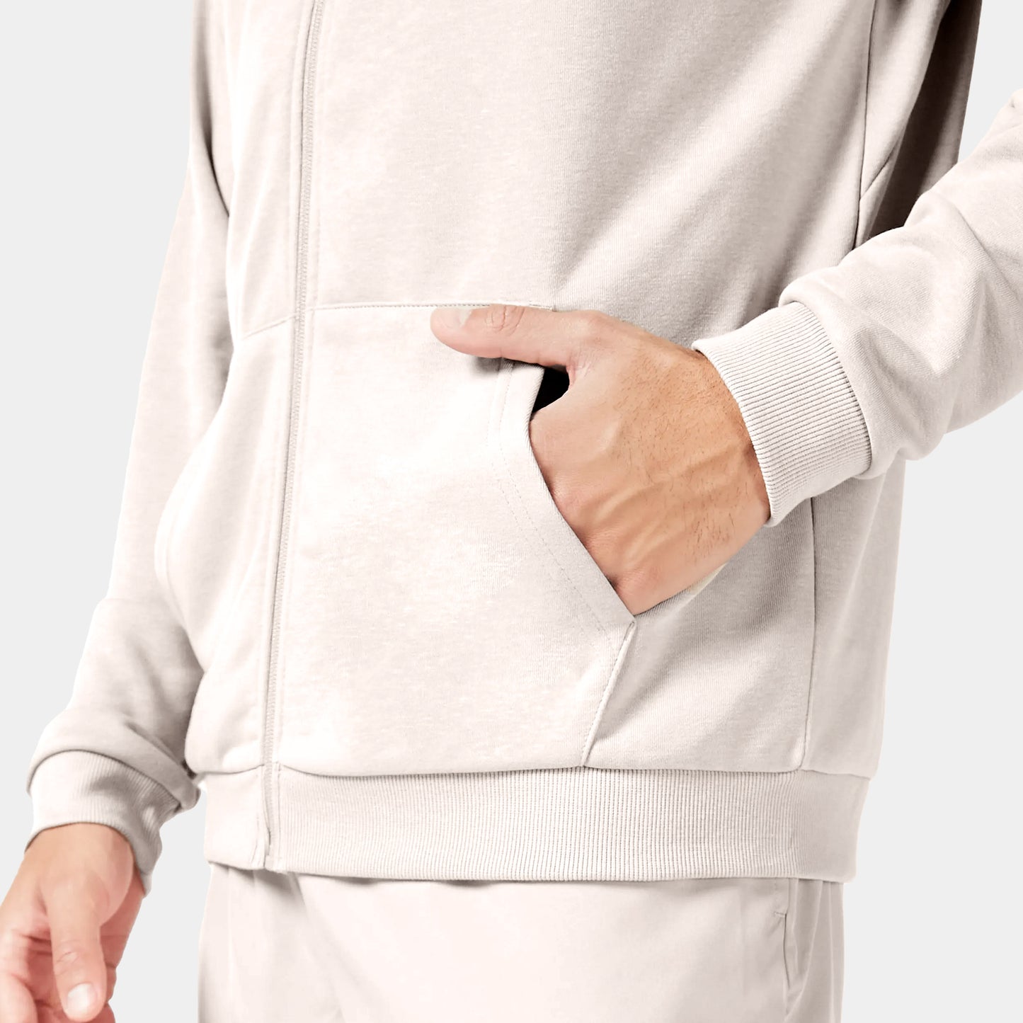 Essential Zipped Hoodie - Silver Lining