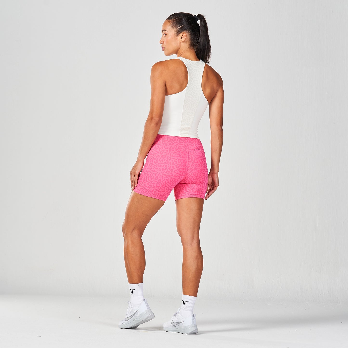Untamed 5" Biker Shorts - Hot Pink Print