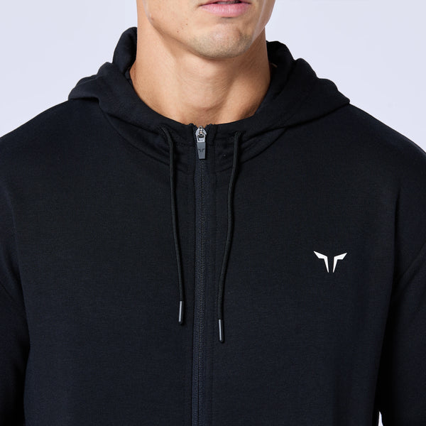 Essential Zipped Hoodie - Black