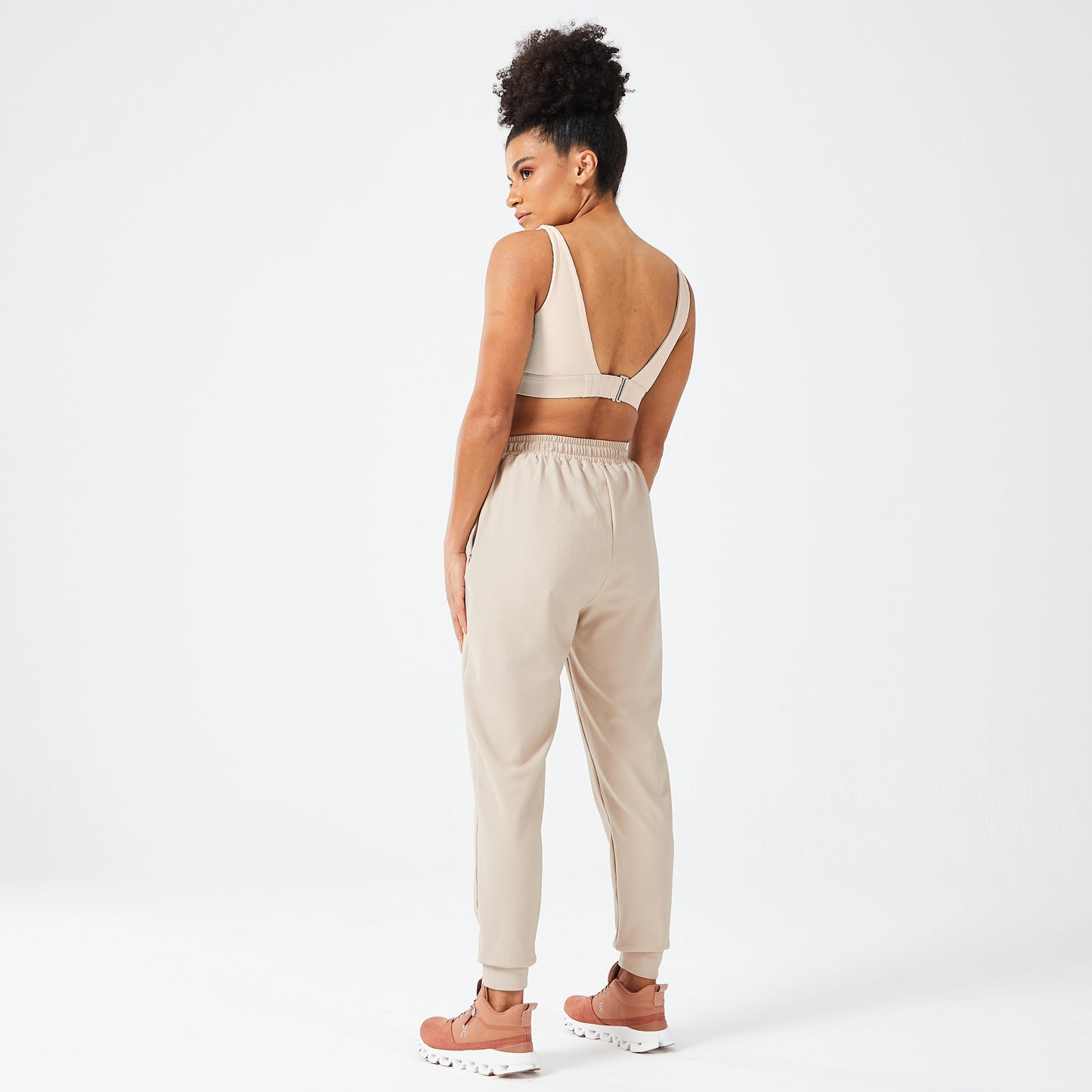 Luxe Ribbed Joggers - Cobblestone