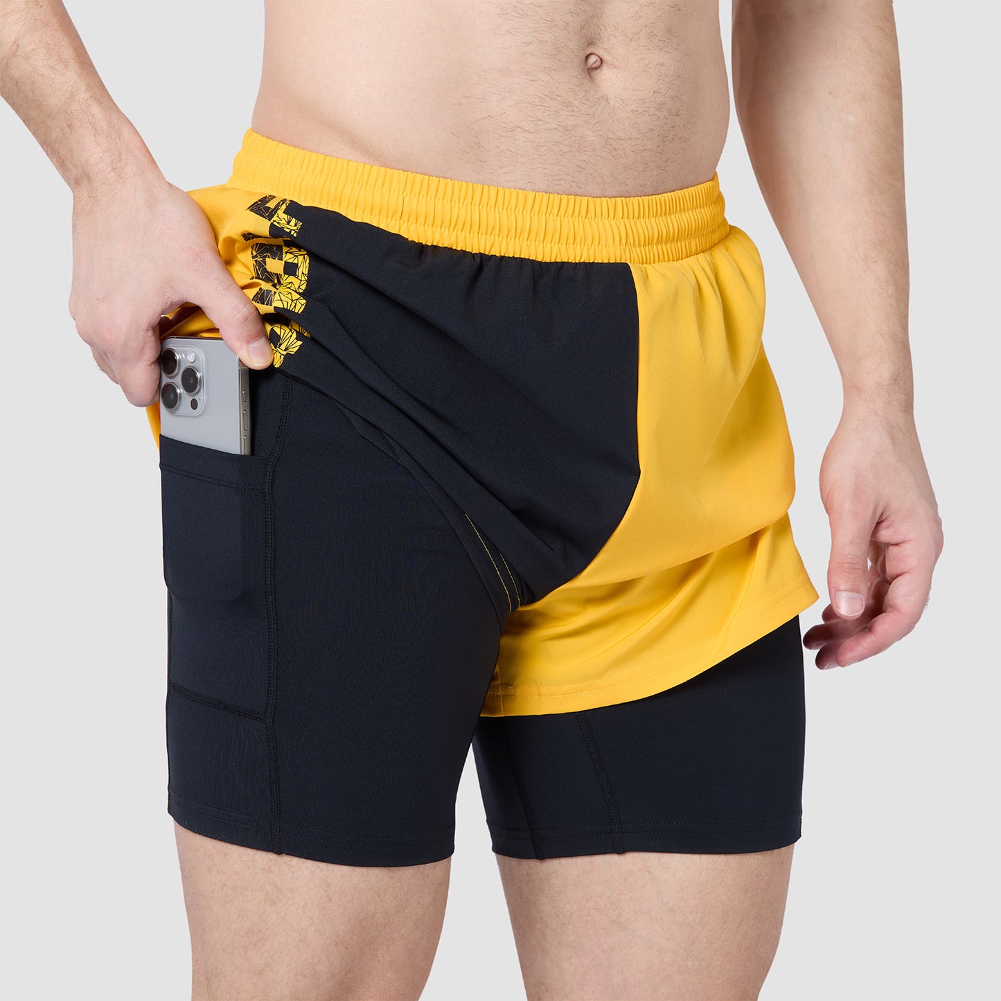 Core 5" Split 2-In-1 Shorts - Spectra Yellow & Black