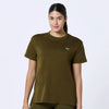 Essential Longline Oversized Tee - Dark Olive