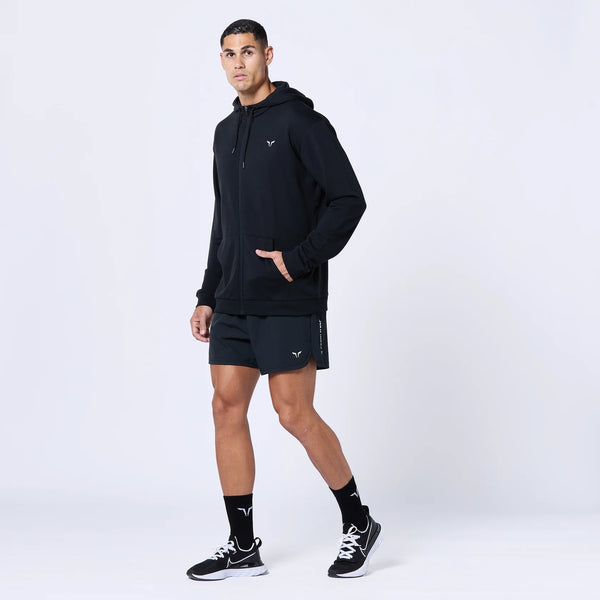 Essential Zipped Hoodie - Black