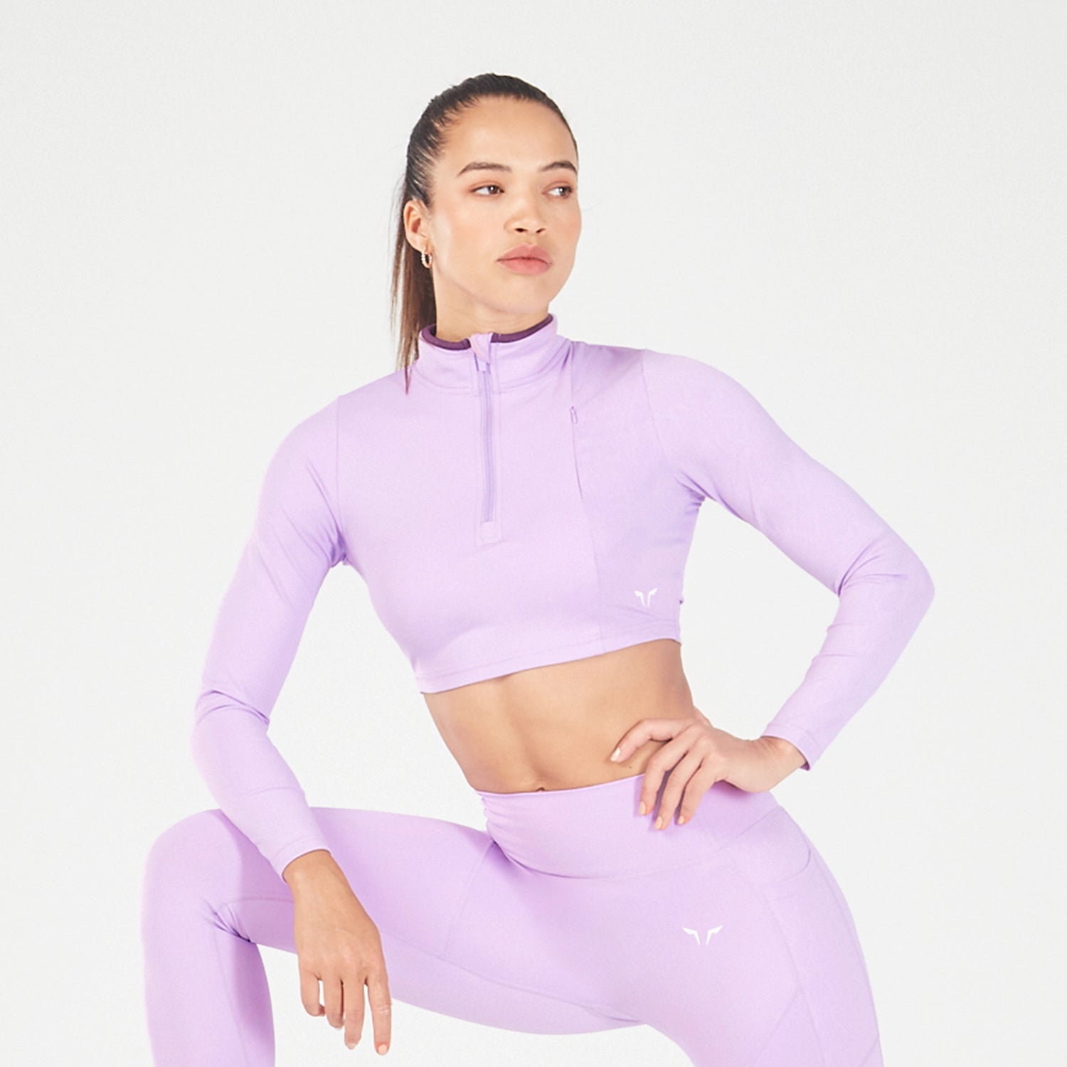 squatwolf-workout-clothes-qtr-zip-serpent-top-purple-rose-gym-t-shirts-for-women