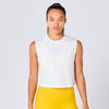 Crop Crew Cut Tank - Pearl White