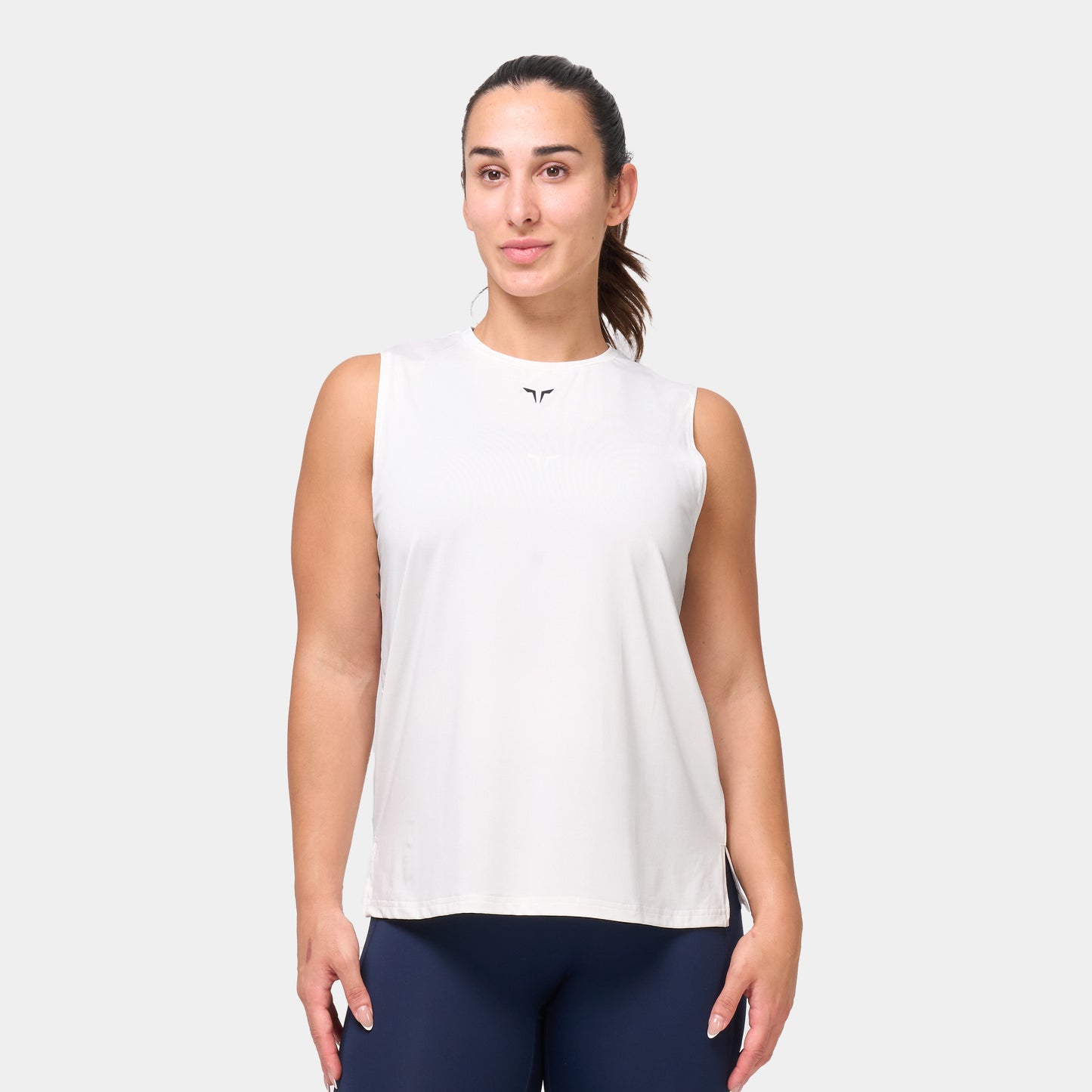 Essential Crew Neck Tank - Pearl White