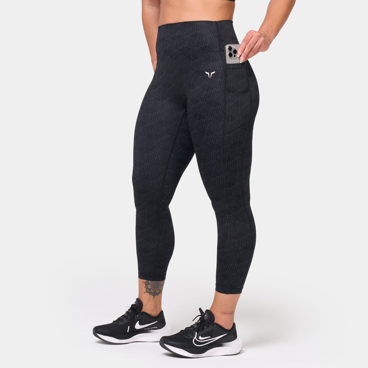 Monogram 24" Leggings - Black Print