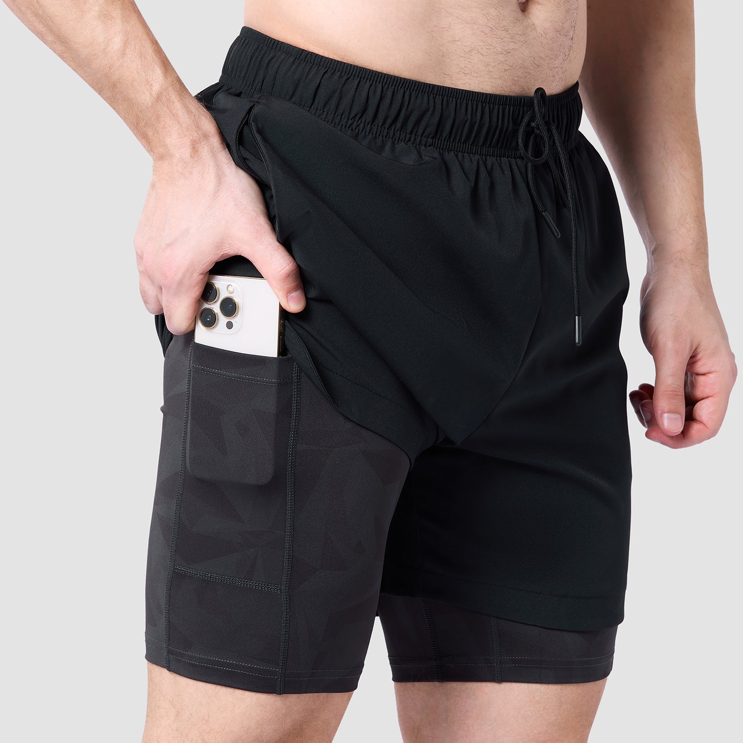 Limitless 2-In-1 7" Shorts - Black Dot Camo