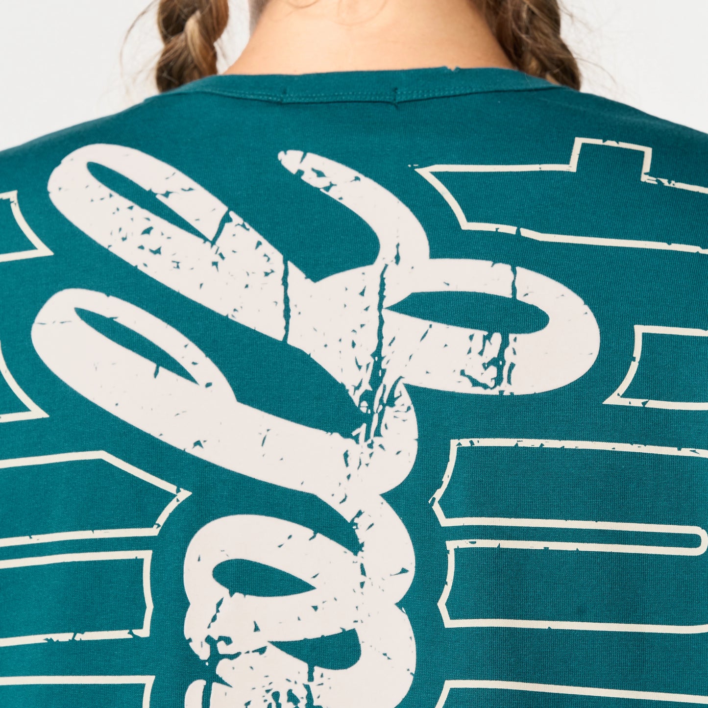 Retrograde Patchwork Oversized Tee - Deep Teal Marl