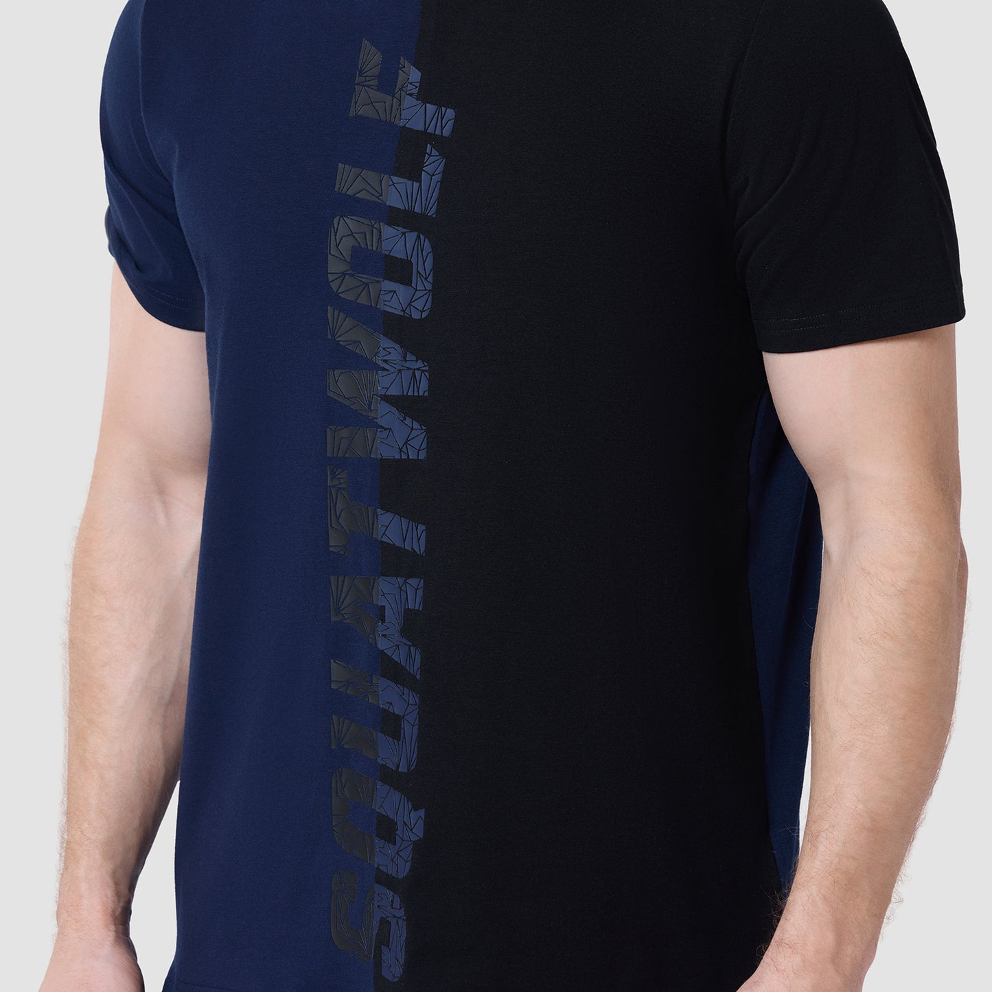 Split Logo Tee - Navy & Black