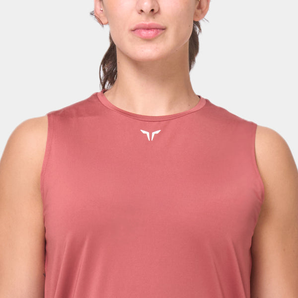 Essential Crew Neck Tank - Marsala