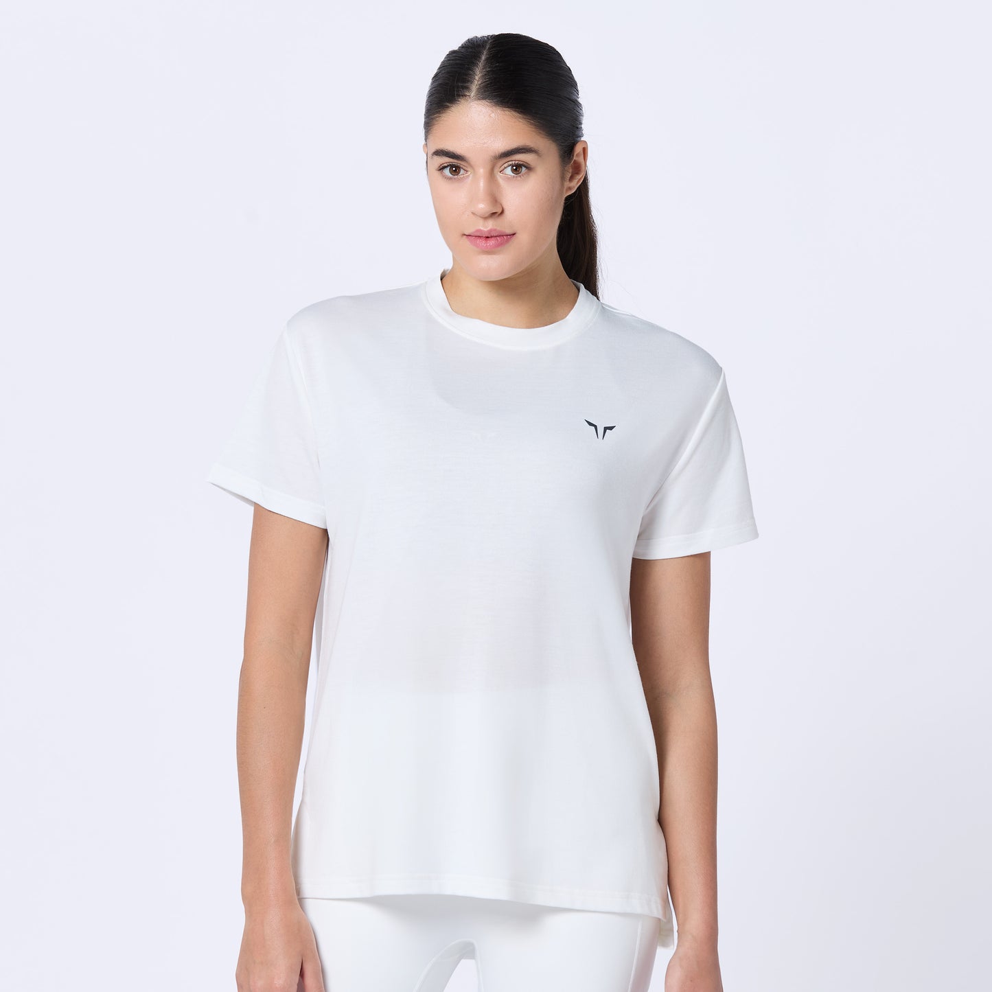 Essential Longline Oversized Tee - Pearl White