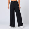 Ribbed Wide Leg Pants - Black