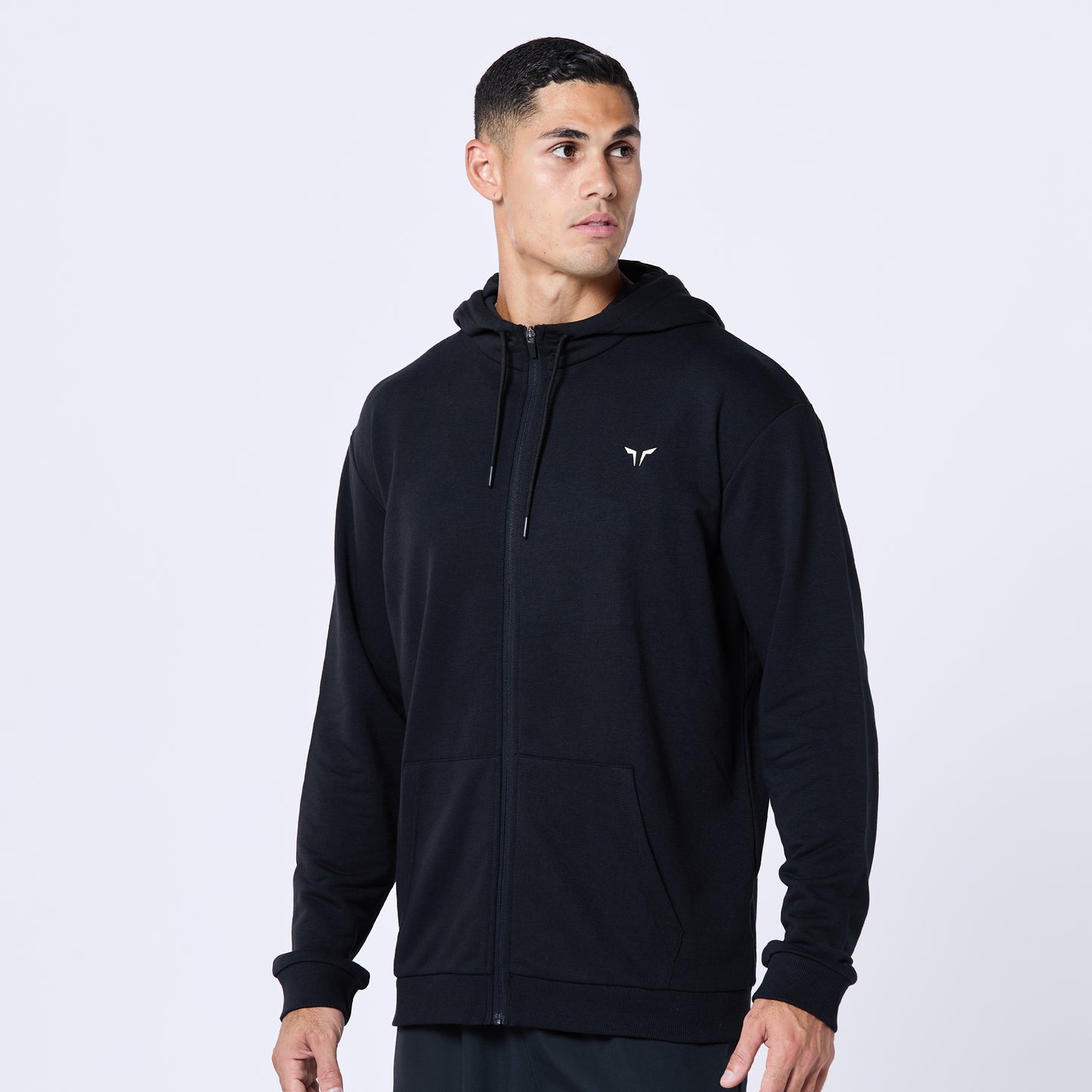 Essential Zipped Hoodie - Black