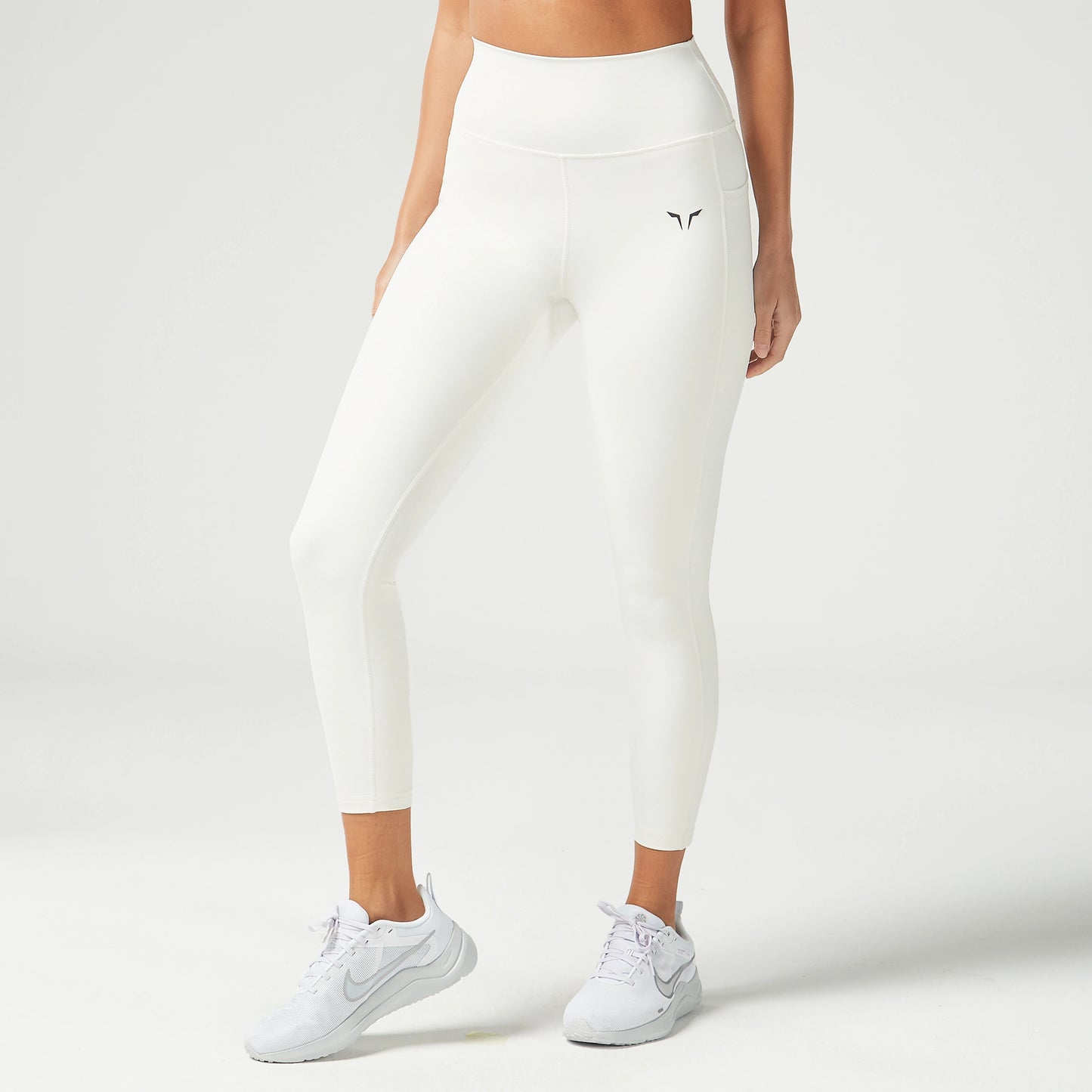 Essential Cropped Double Layered Leggings 24" - Pearl White