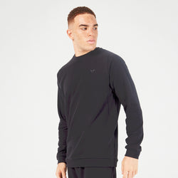 squatwolf-gym-wear-essential-crew-neck-sweatshirt-black-workout-hoodies-for-men