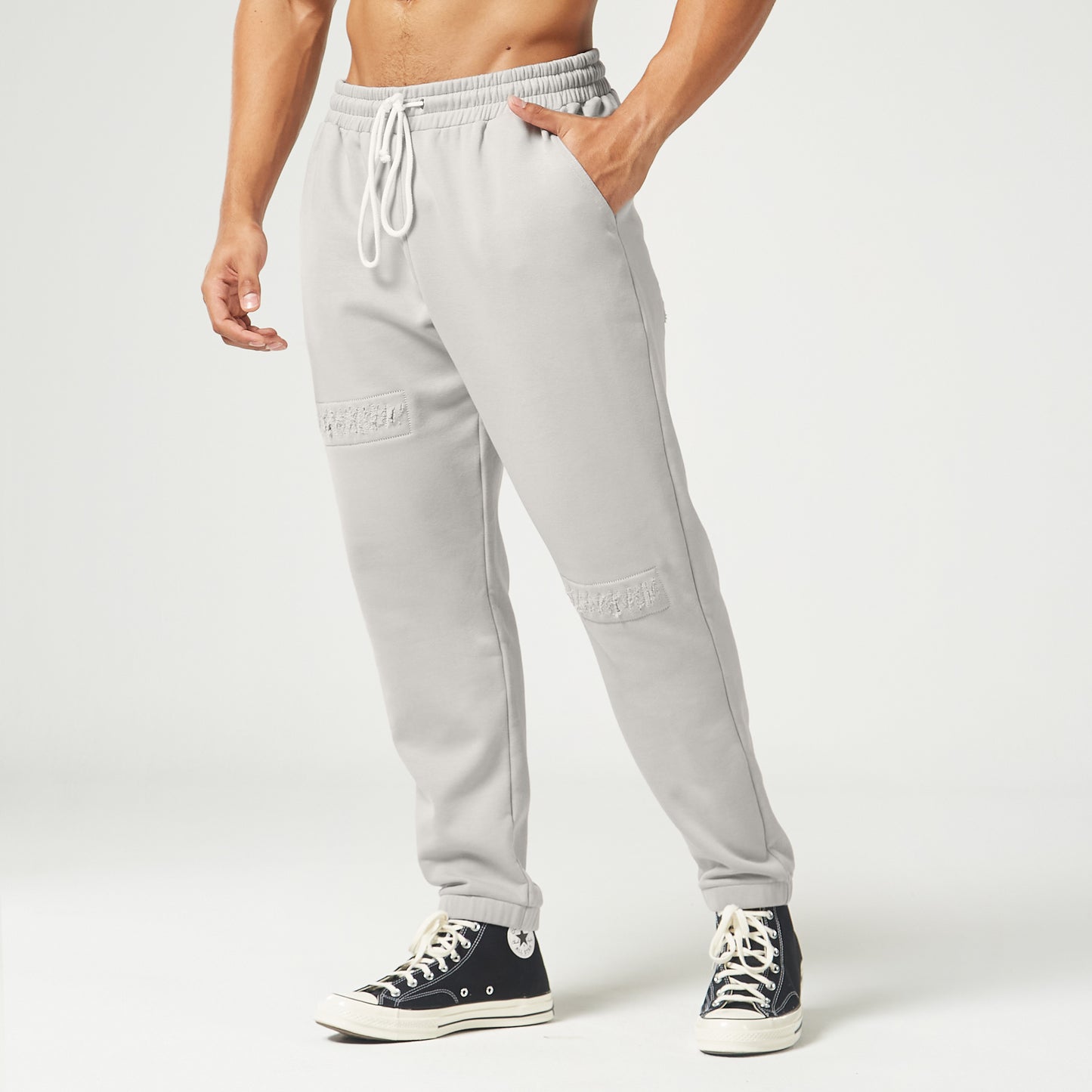 AE | Golden Era Ripped and Repaired Joggers - Light Gray | SQUATWOLF