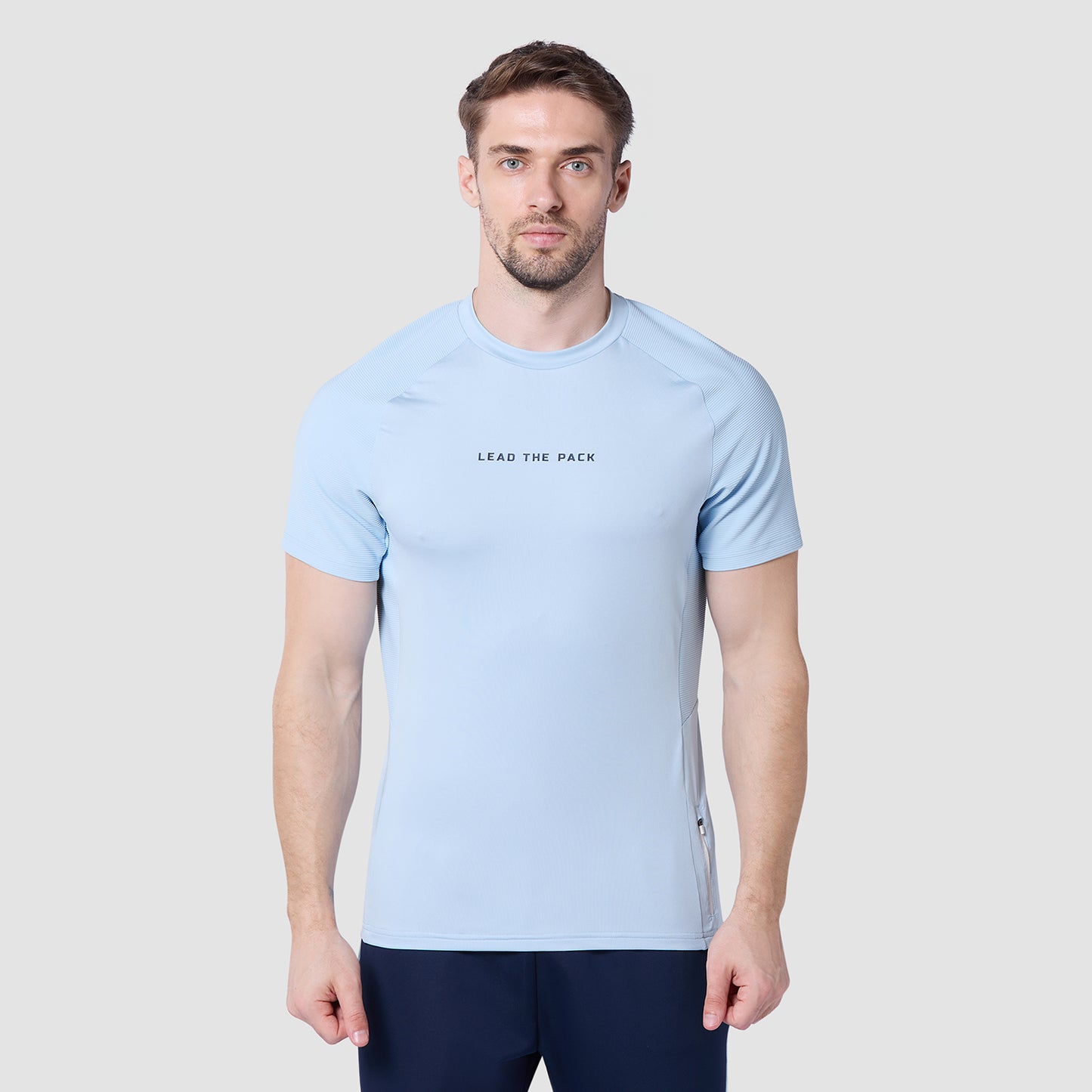 Statement Ribbed Tech Tee - Skyway