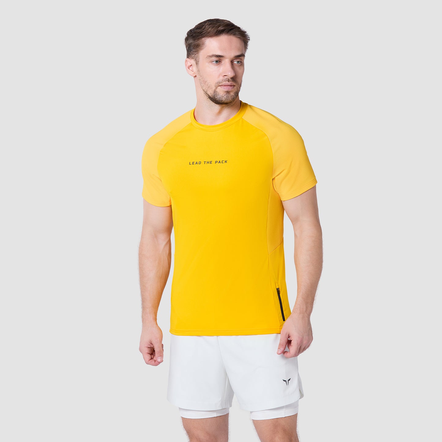 Statement Ribbed Tech Tee -  Spectra Yellow