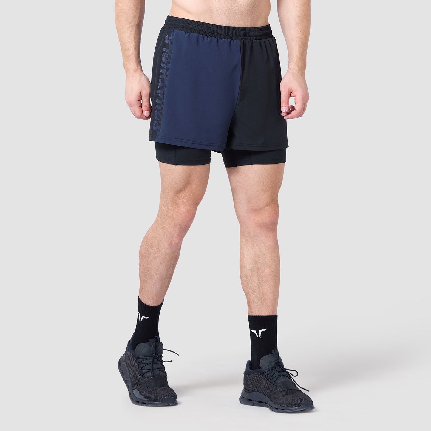 Core 5" Split 2-In-1 Shorts - Black & Navy