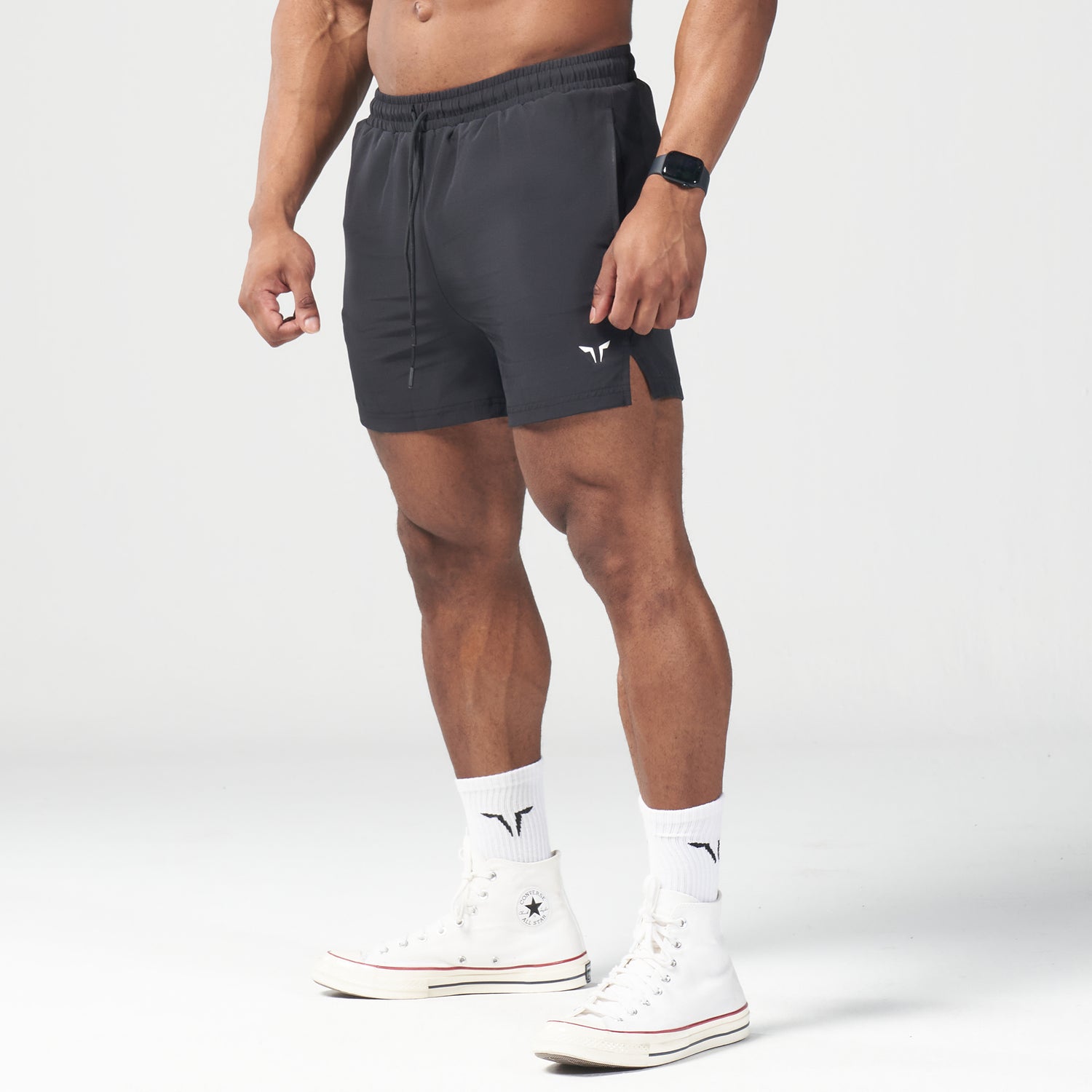 AU, Essential 5 Inch Shorts - Black, Gym Shorts Men