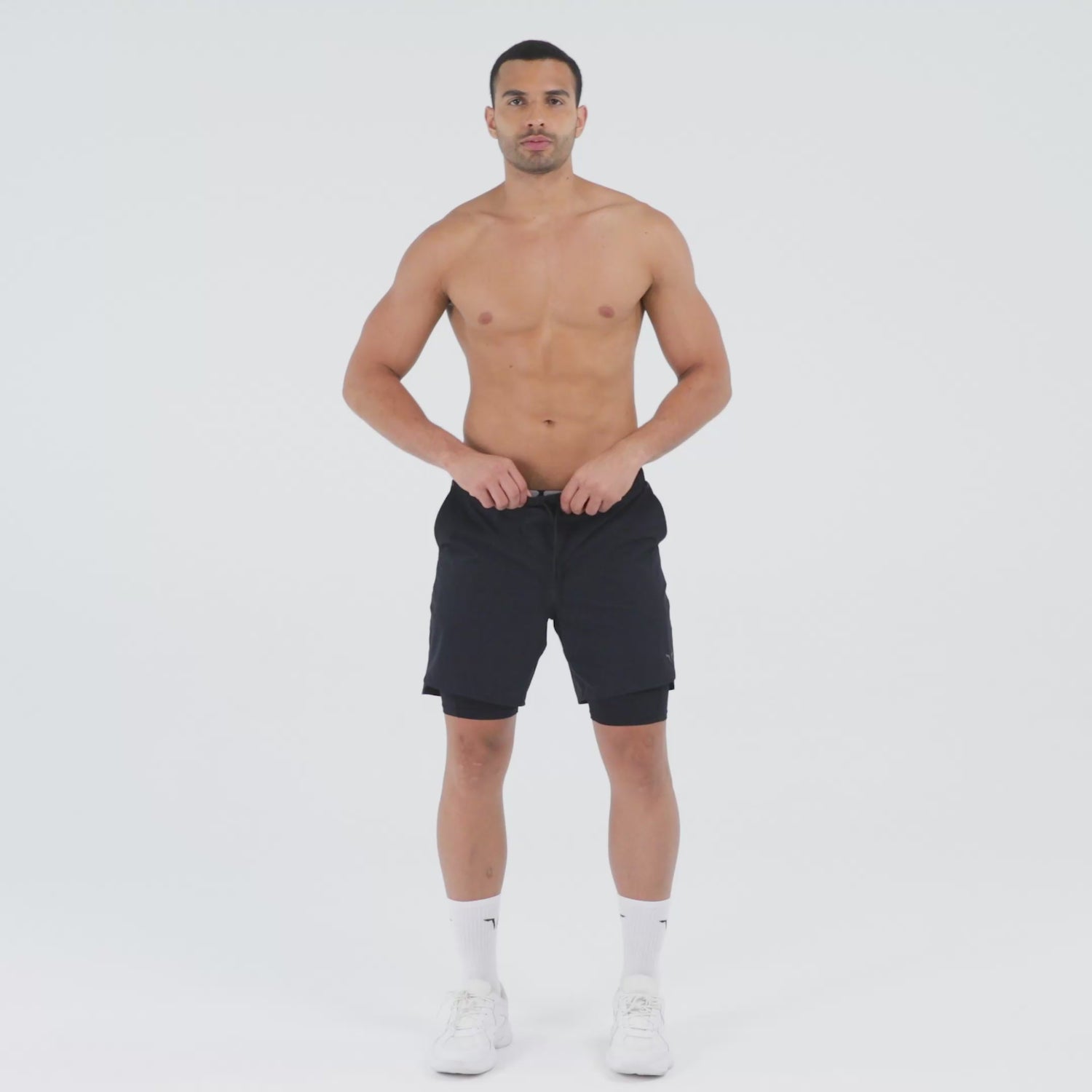 AE | Core 7 inch 2-in-1 Wordmark Shorts - Fudge | Gym Shorts | SQUATWOLF