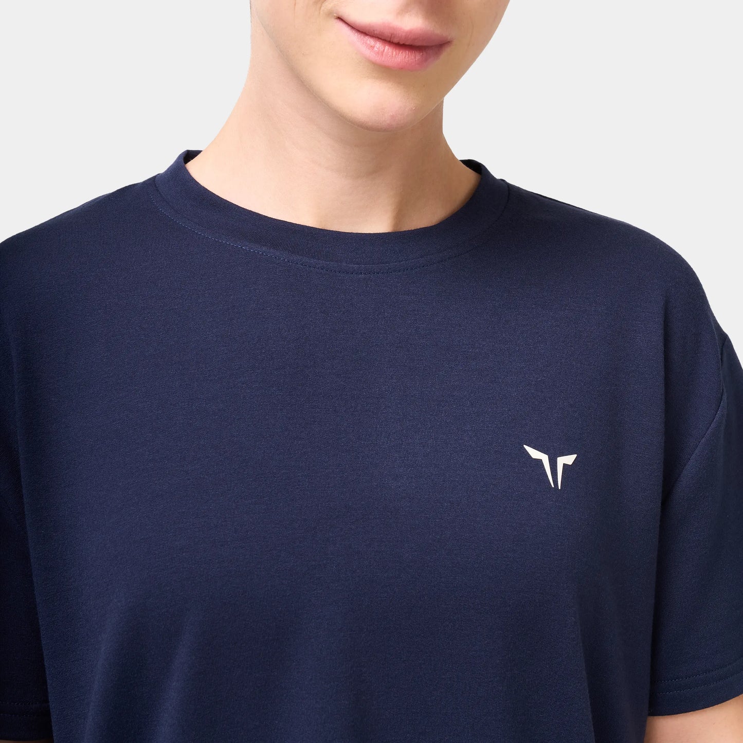 Essential Longline Oversized Tee - Navy