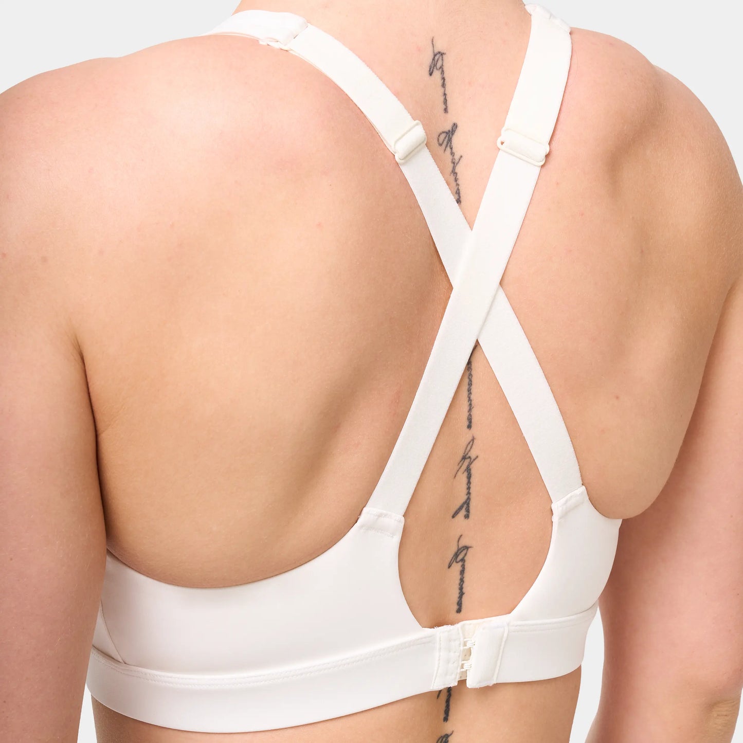 Essential Cross Back Adjustable Bra - Pearl White