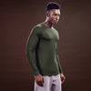 squatwolf-gym-wear-core-level-up-v-neck-tee-kombu-green-workout-shirts-for-men