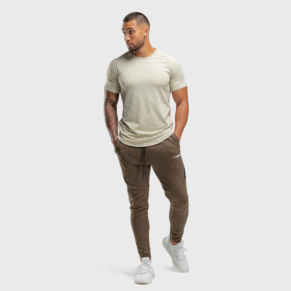 squatwolf-workout-shirts-for-men-melange-tee-beige-gym-wear