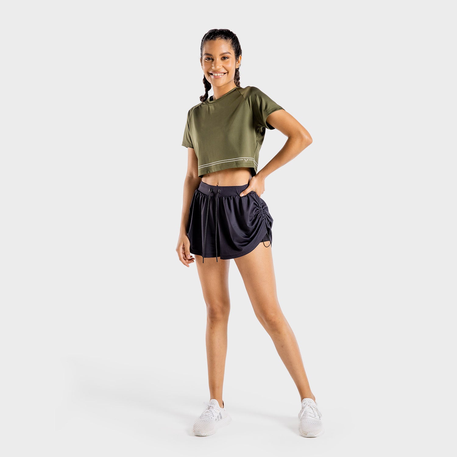 squatwolf-gym-t-shirts-for-women-flux-crop-tee-khaki-workout-clothes