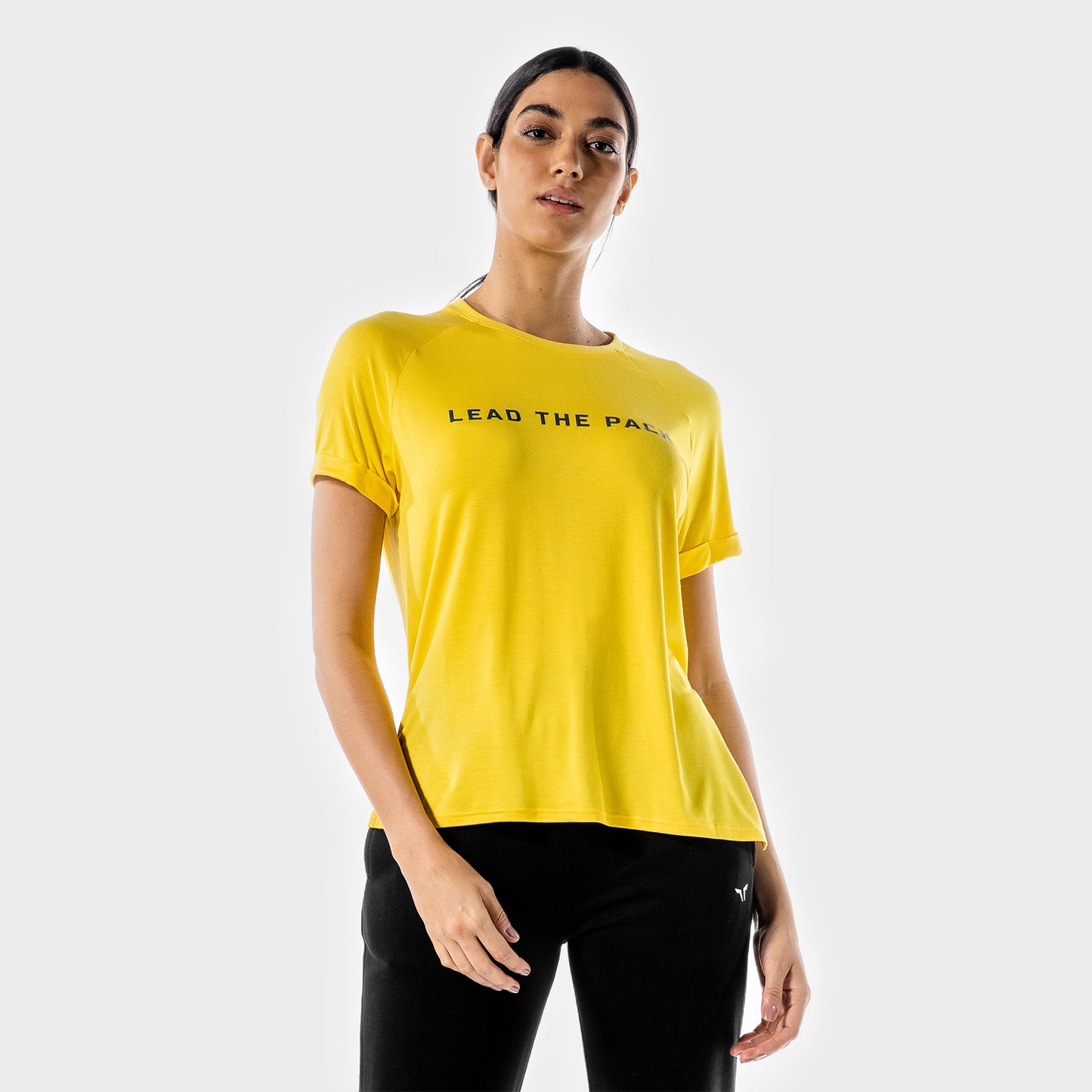 squatwolf-gym-t-shirts-for-women-the-pack-tee-yellow-workout-clothes