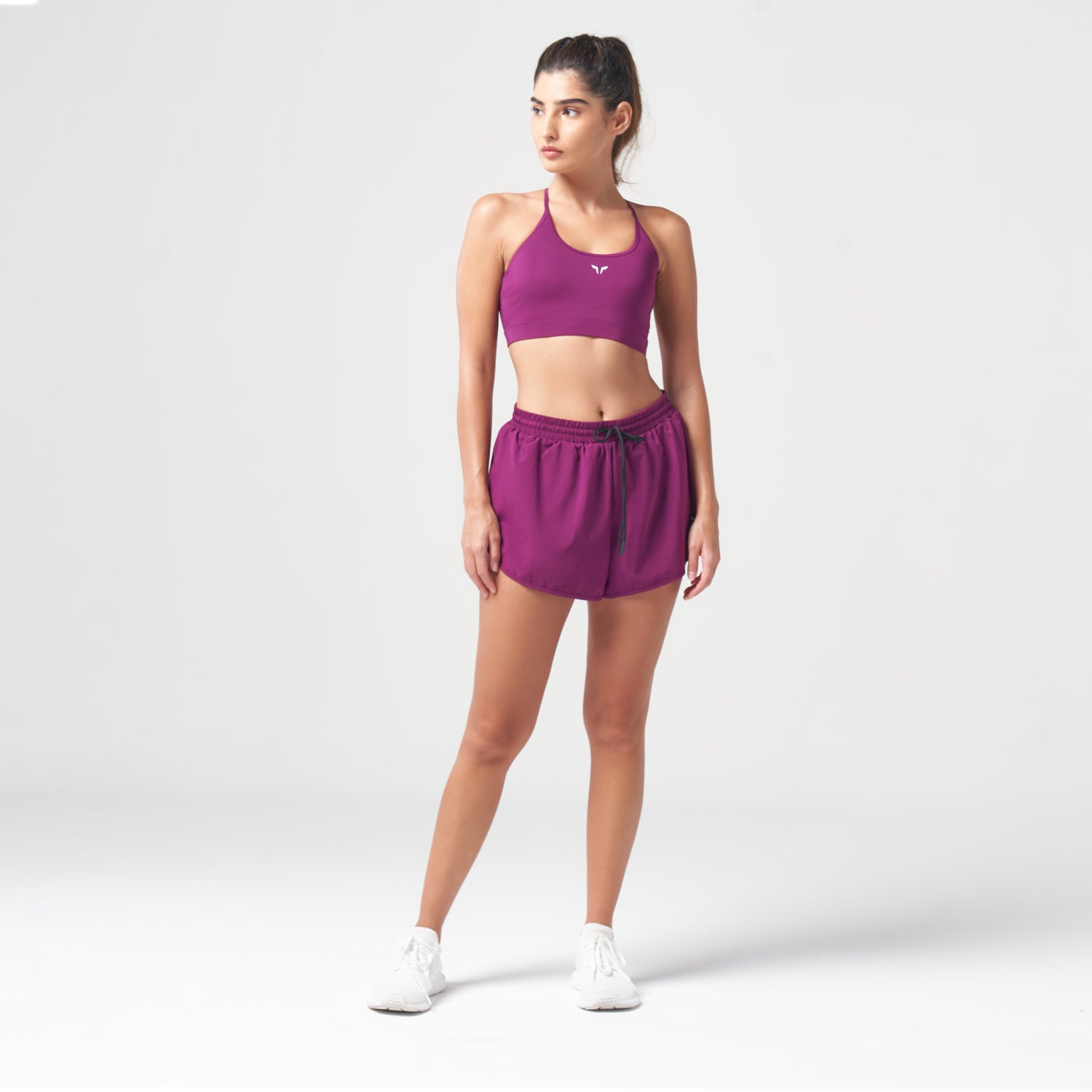 Workout shorts with print - Purple - Sz. 42-60 - Zizzifashion