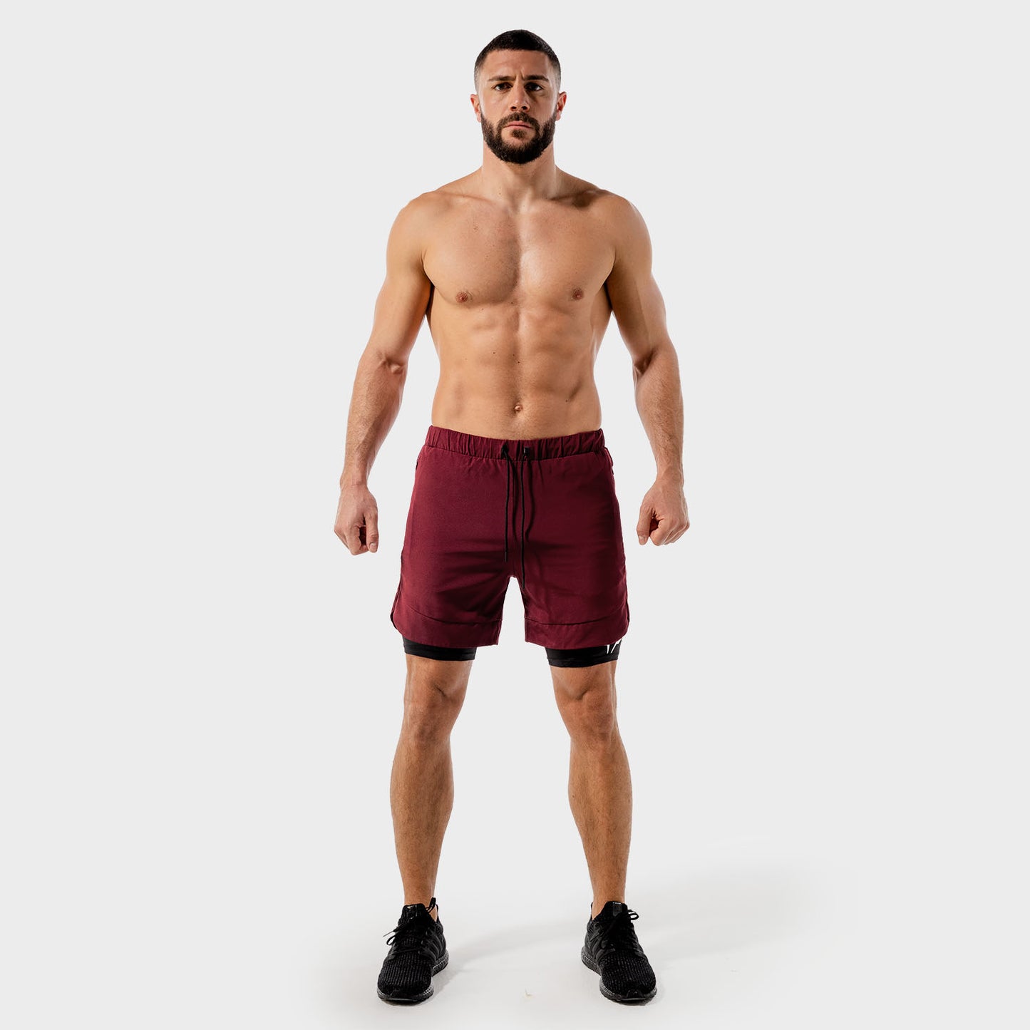 squatwolf-workout-short-for-men-limitless-2-in-1-shorts-maroon-gym-wear