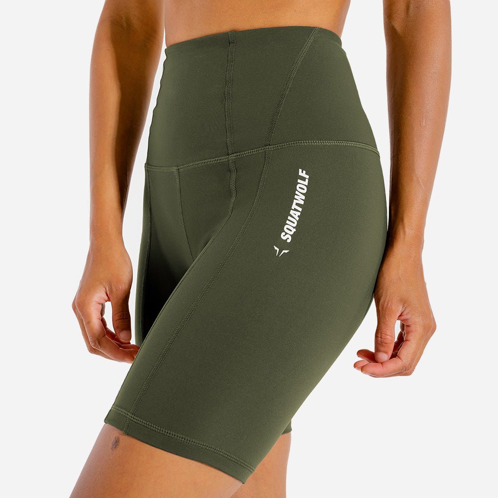 squatwolf-gym-shorts-for-women-vibe-cycling-shorts-olive-workout-clothes