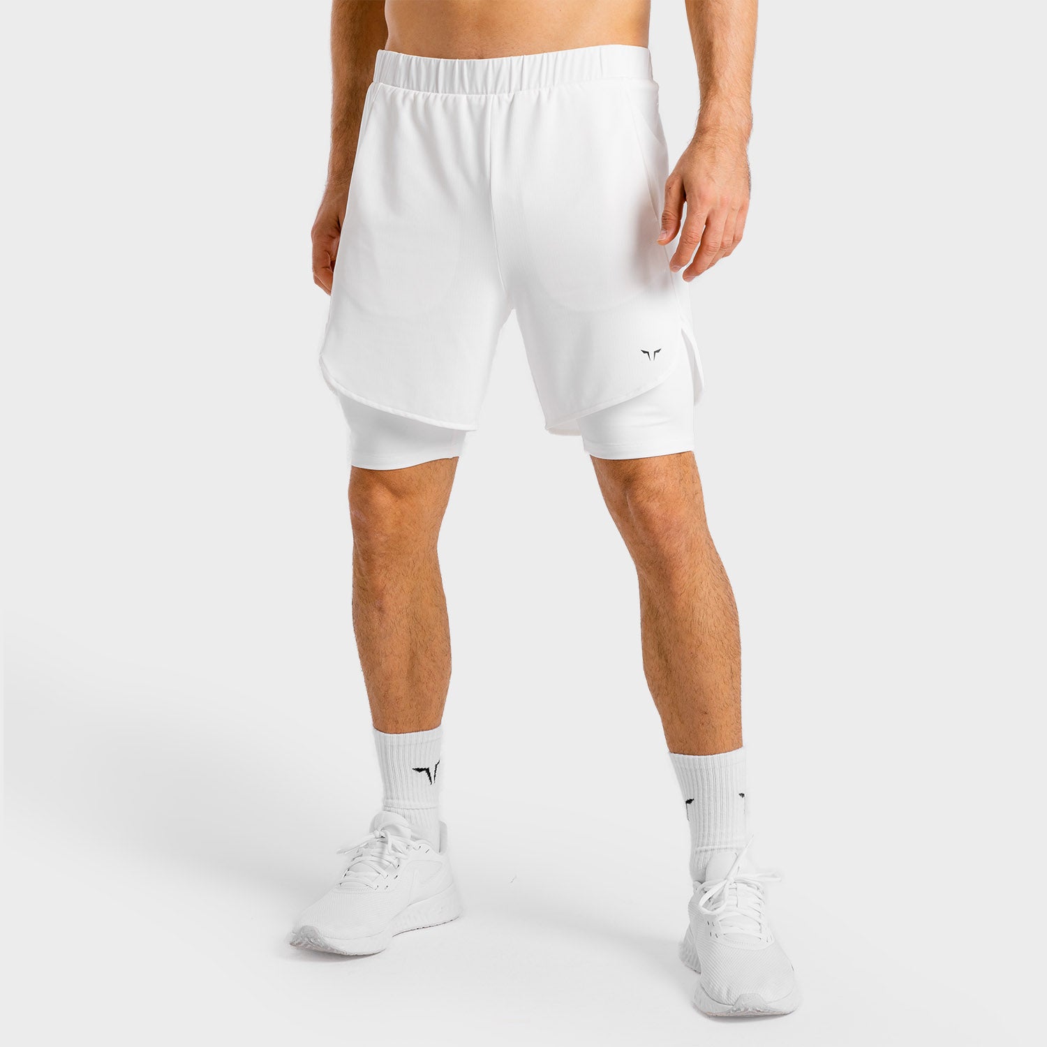 AE | Core Mesh 2-in-1 Shorts - White | Gym Shorts Men | SQUATWOLF