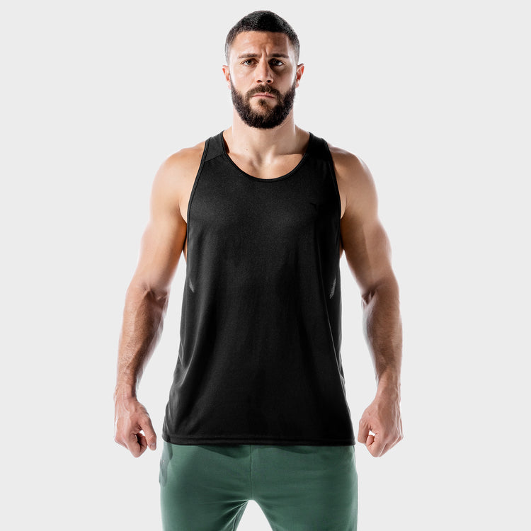 AE | LAB360° Performance Vest - Black | Gym Stringer Vests| SQUATWOLF