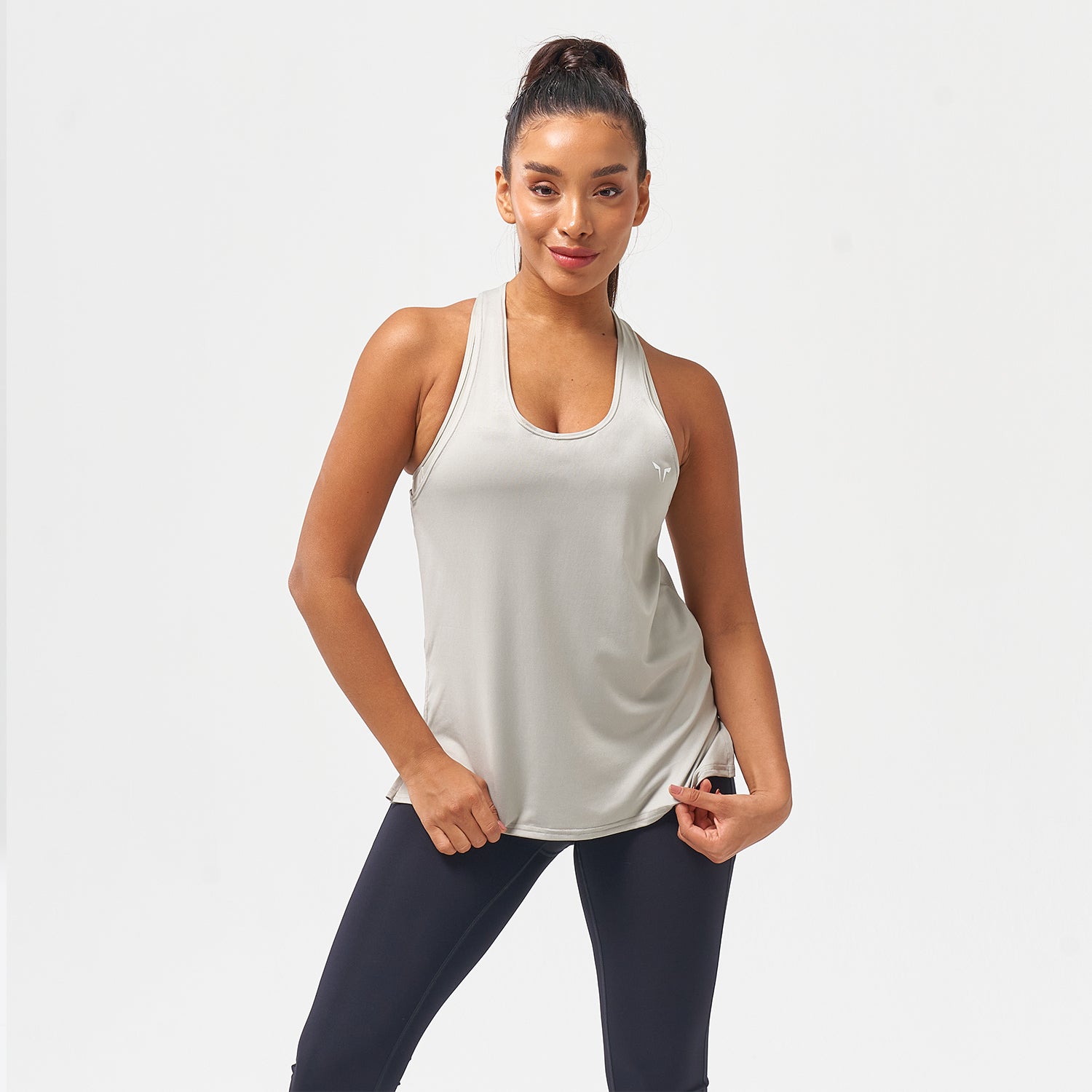 Fabletics, Tops, Fabletics Open Back Grey Workout Tank Womens Size