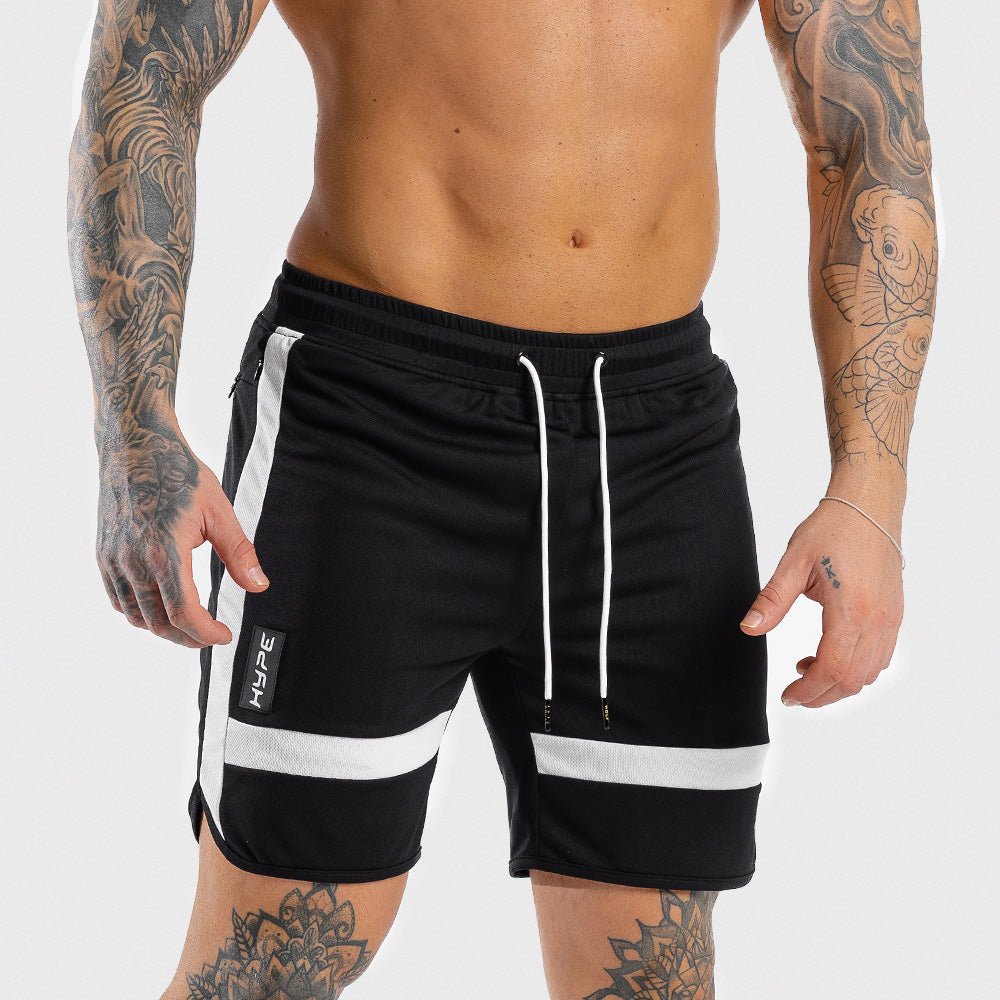 squatwolf-gym-wear-hype-shorts-black-with-white-panels-workout-short-for-men