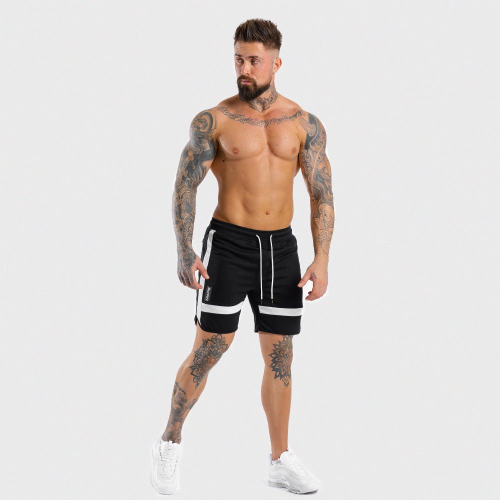 squatwolf-gym-wear-hype-shorts-black-with-white-panels-workout-short-for-men