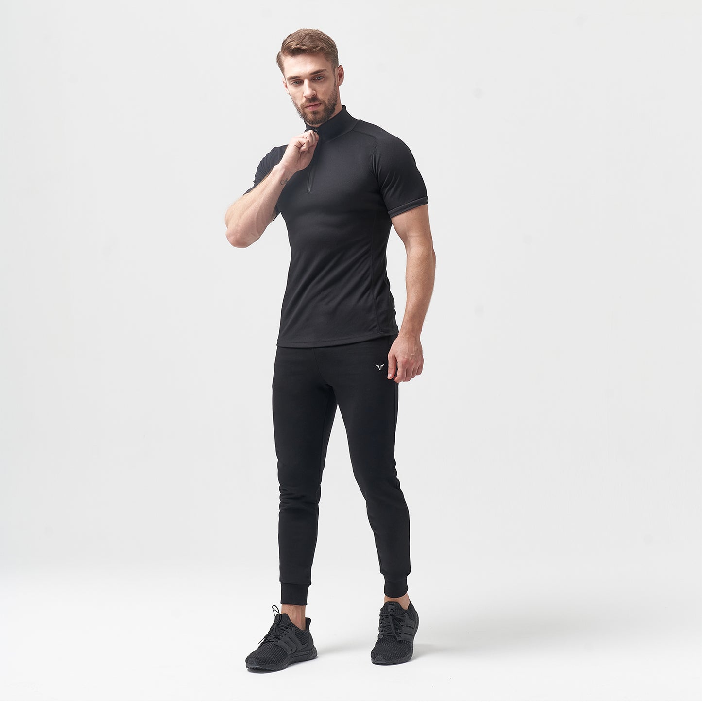 squatwolf-gym-wear-code-zip-up-tee-black-workout-shirts-for-men