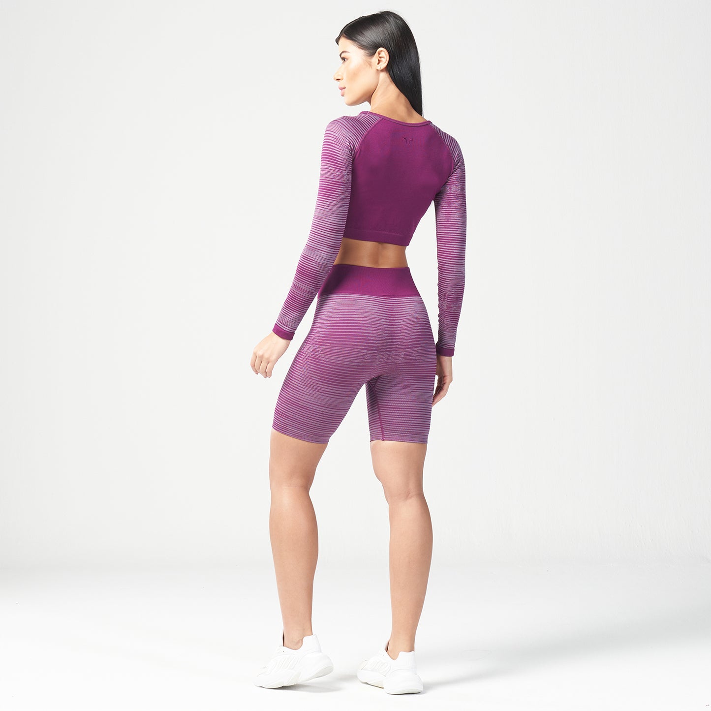 squatwolf-workout-clothes-infinity-stripe-seamless-shorts-dark-purple-gym-shorts-for-women